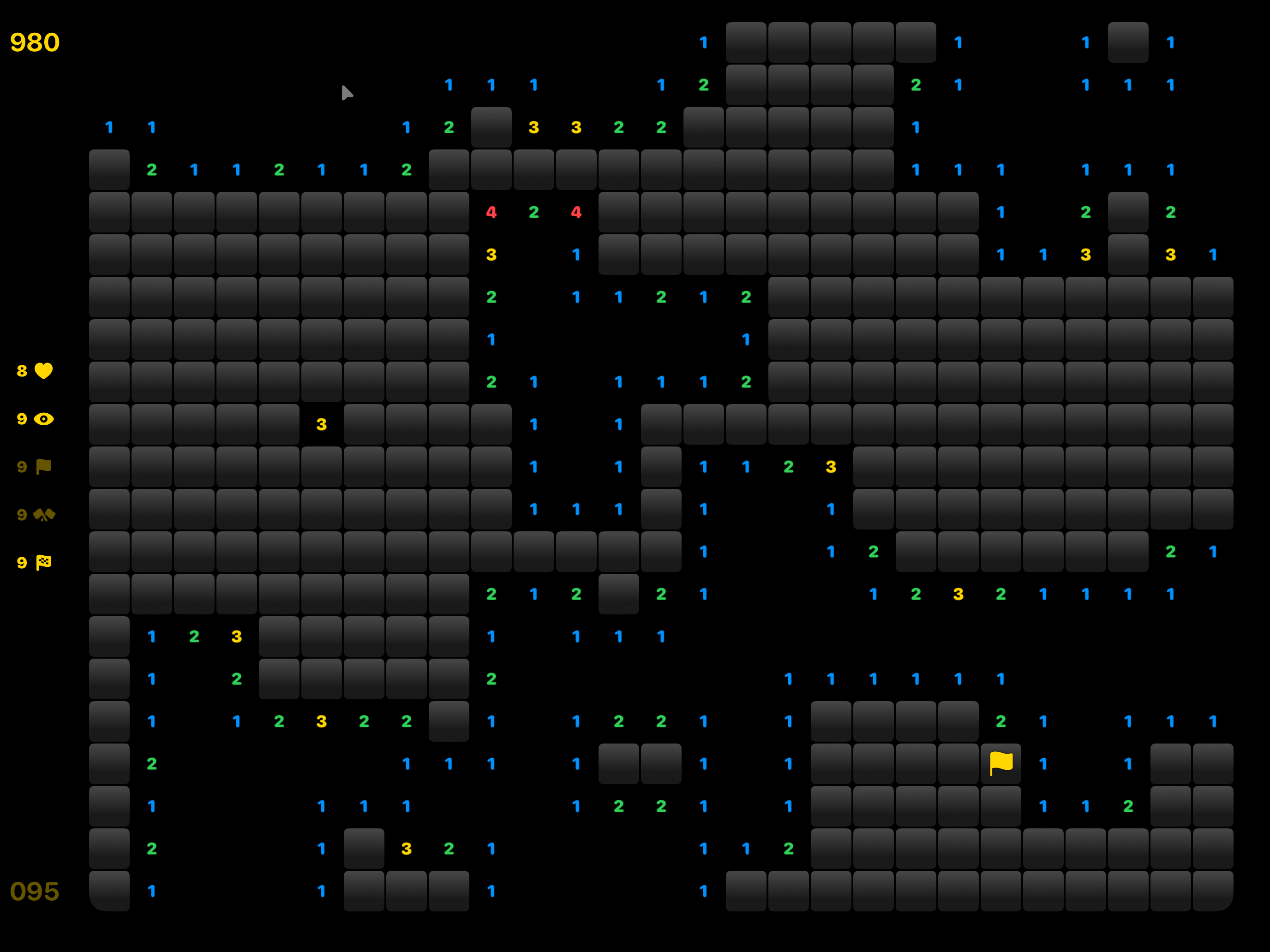 Minesweeper Expert game board on iPad
