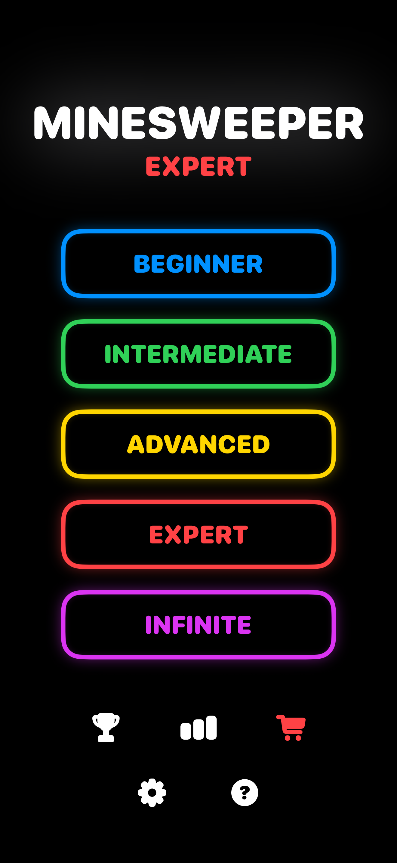Minesweeper Expert difficulty selection