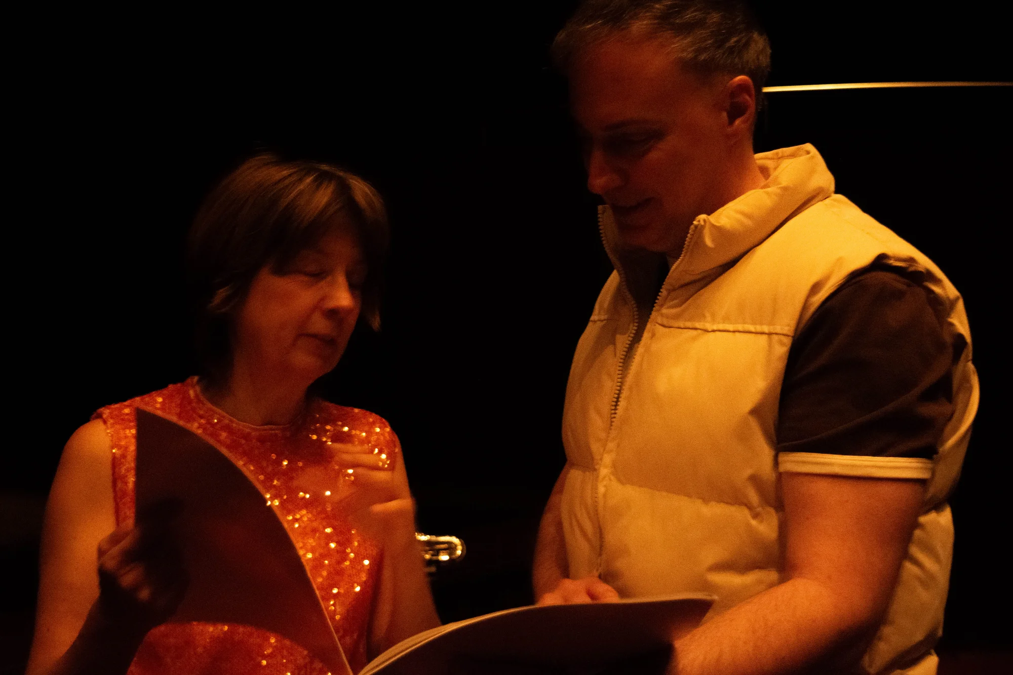 Reviewing the score during preparations for UVERSA