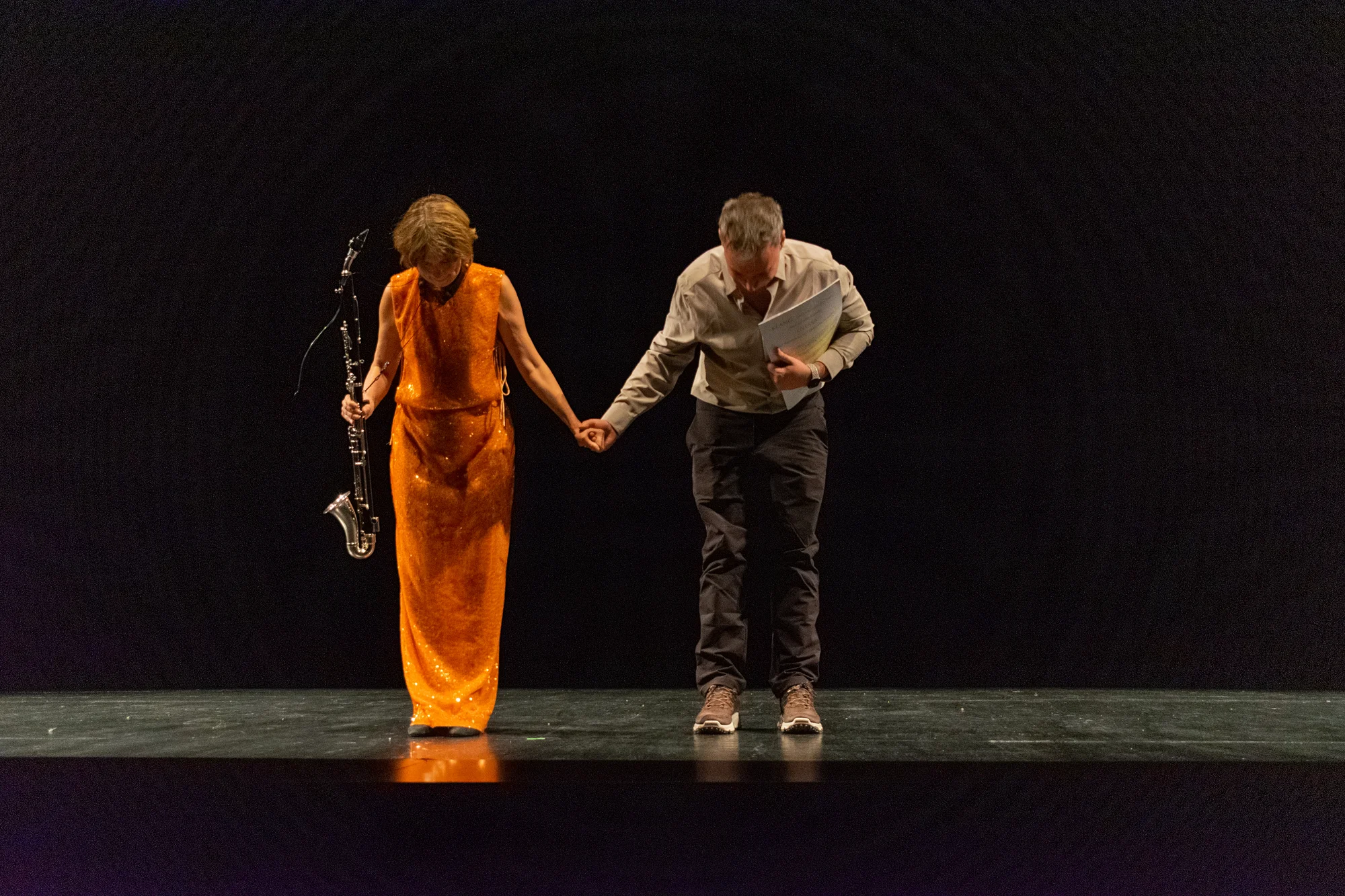 Taking a bow after the performance